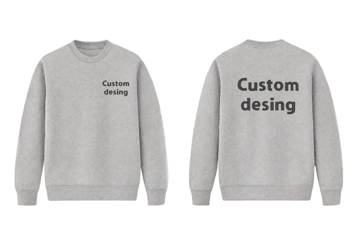 Crewneck voor volwassenen met eigen ontwerp, geborduurd