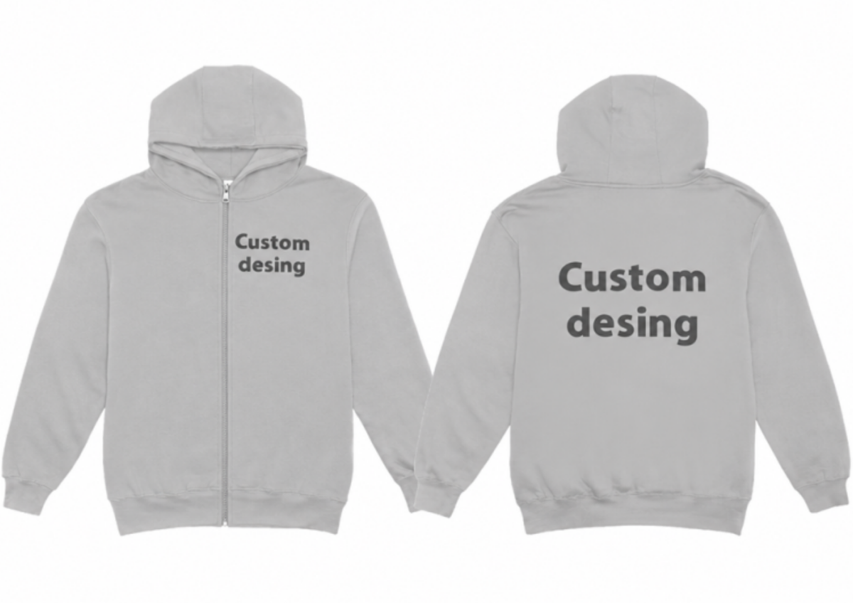 Hoodie met rits volwassene custom desing DTF