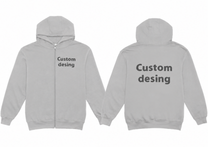 Hoodie met rits volwassene custom desing DTF