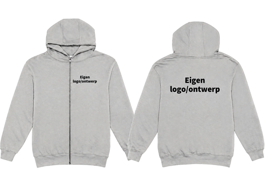 Hoodie met rits voor volwassenen met eigen ontwerp, DTF
